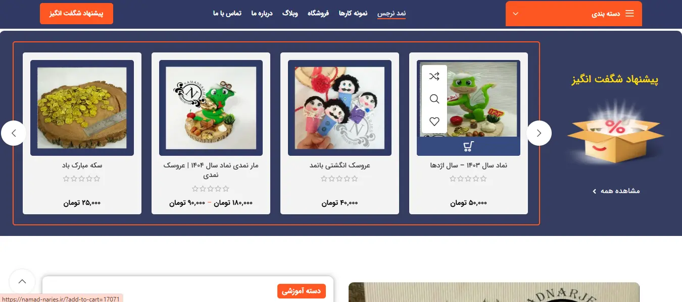پیشنهاد شگفت انگیز نمد نرجس
